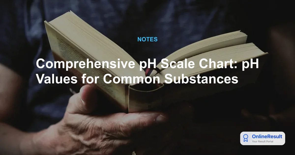 Complete pH Values List: Common Substances, Foods & Fluids Guide