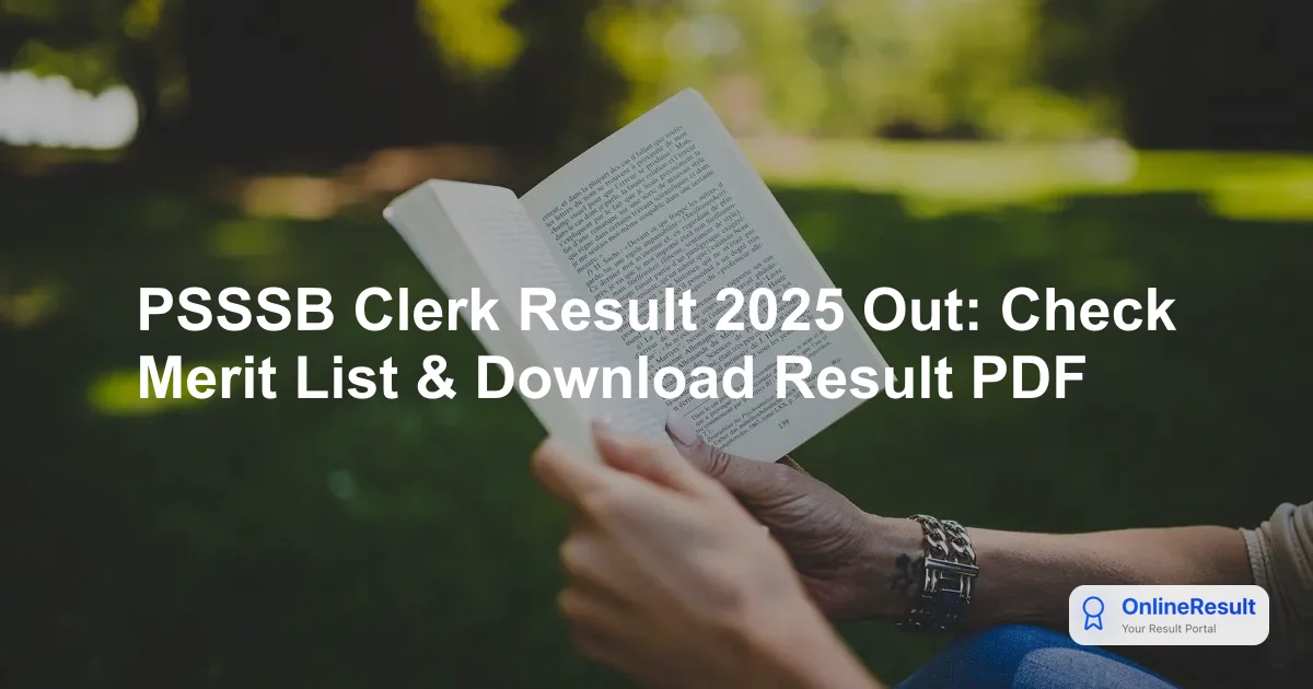 PSSSB Clerk Result 2025 Out: Download Typing Test PDF & Cutoff