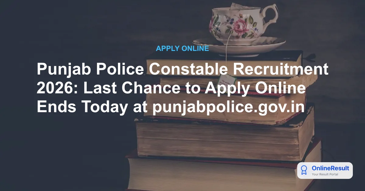 Punjab Police Constable Recruitment 2026: Apply for 3,298 Vacancies Before March 30 Deadline