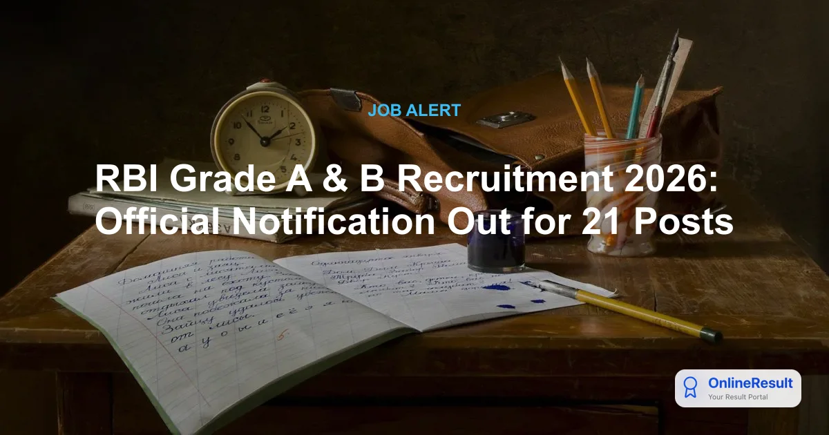 RBI Grade A and B Recruitment 2026: Apply Online for 21 Vacancies