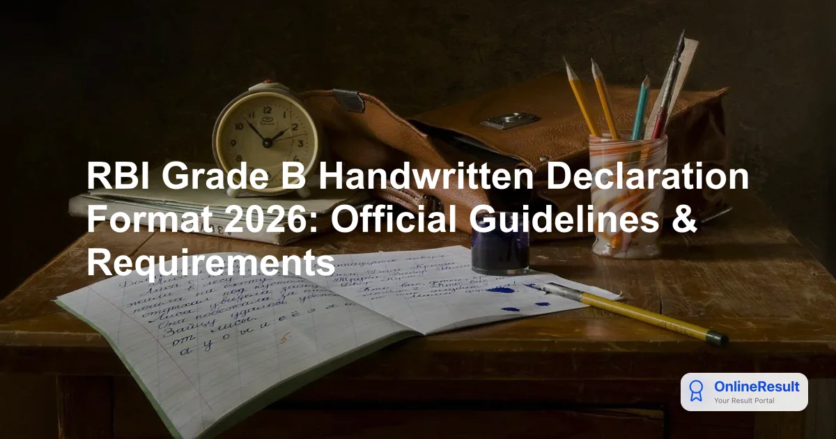 RBI Grade B 2026 Handwritten Declaration: Official Guidelines & Technical Requirements