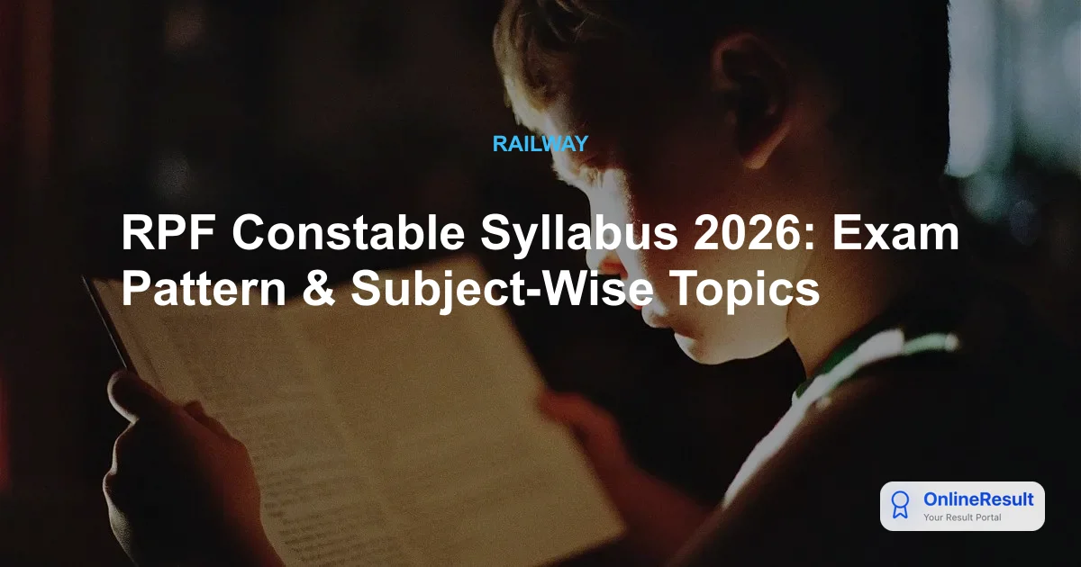 RPF Constable Recruitment 2026: Syllabus, Exam Pattern & Selection Process