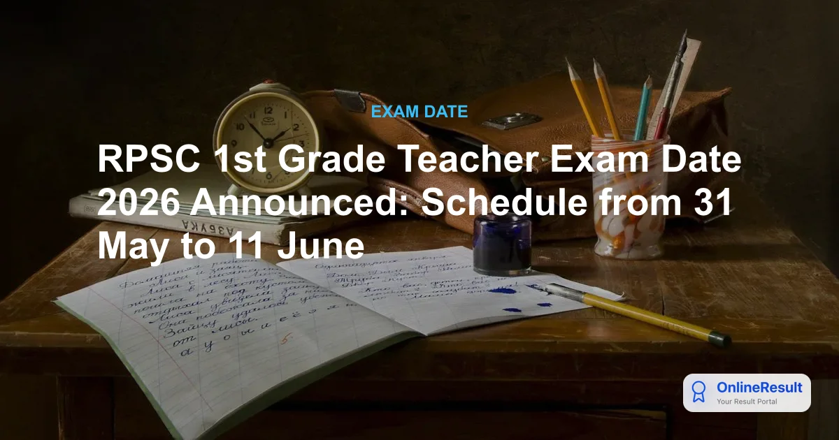 RPSC 1st Grade Teacher Exam Date 2026: Schedule, Pattern & 3225 Vacancies