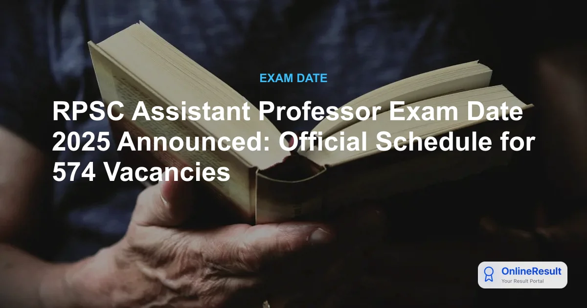RPSC Assistant Professor Exam 2025: Dates, Schedule, and Vacancy Details
