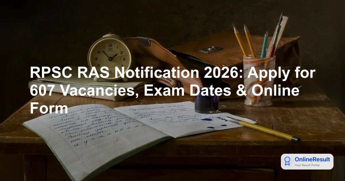 RPSC RAS 2026 Notification Out: 607 Vacancies, Exam Dates, & Apply Online