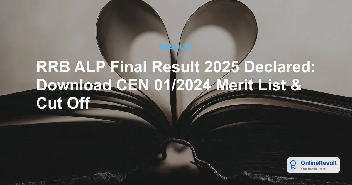 RRB ALP Final Result 2025: Merit List, Cut-Offs & Document Verification Details