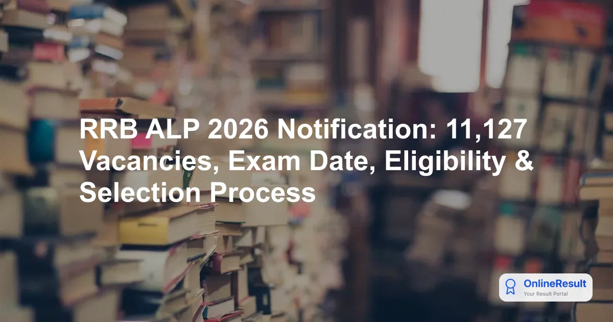 RRB ALP Notification 2026: Apply Online for 11,127 Vacancies, Exam Pattern & Dates