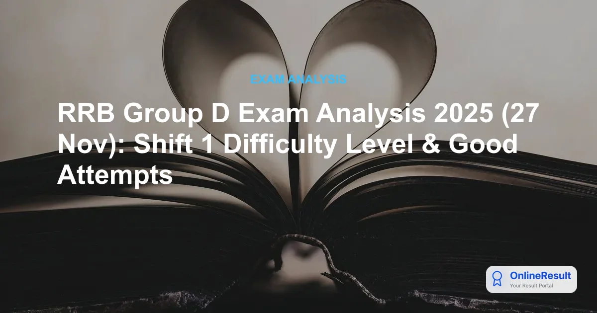 RRB Group D Exam Analysis: November 27, 2025 (Shift 1) | Good Attempts & Difficulty