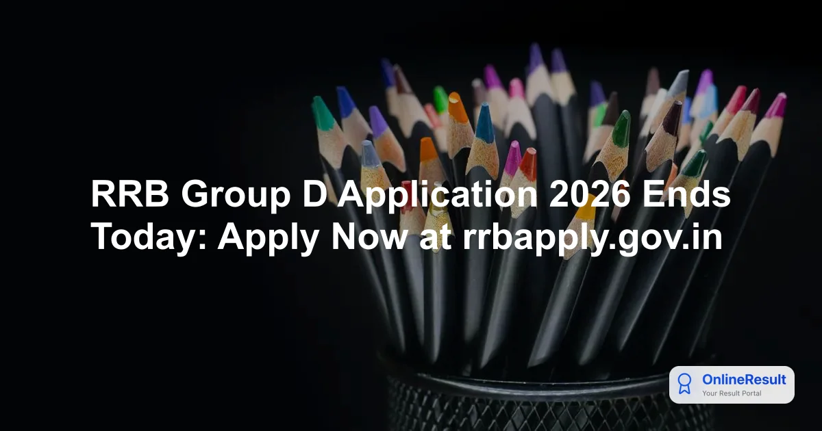 RRB Group D Apply Online 2026: Registration Open for 22,195 Level 1 Vacancies @ rrbapply.gov.in