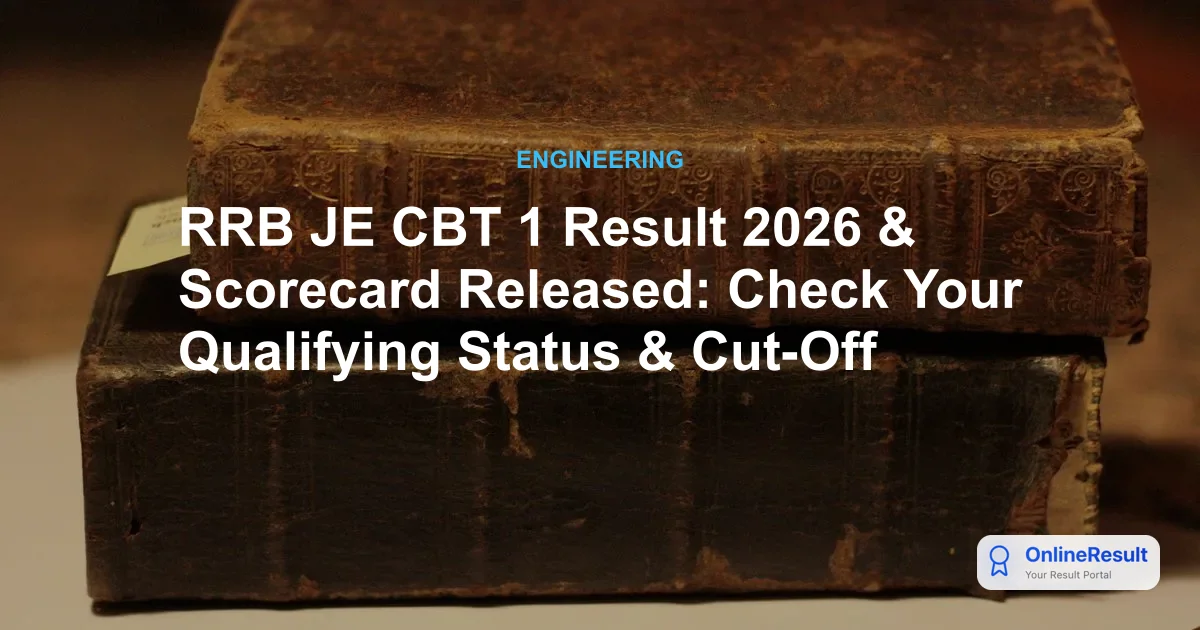 RRB JE CBT 1 Result 2026 Out: Download Scorecards & Zone-wise Merit Lists