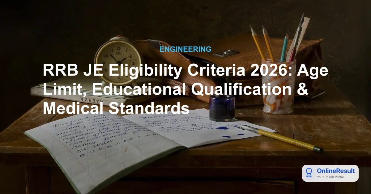 RRB JE Recruitment 2026 Eligibility: Age Limit, Qualifications & Criteria