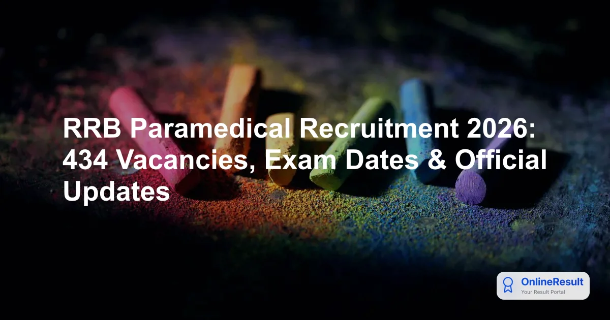 RRB Paramedical Recruitment 2026: 600 Vacancies, Eligibility, Exam Pattern & Apply Online