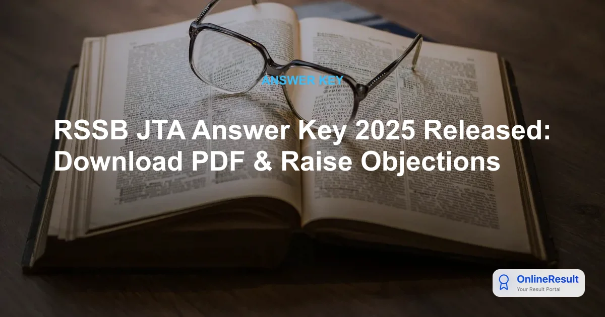 RSSB JTA Answer Key 2025 Out: Download PDF & Raise Objections