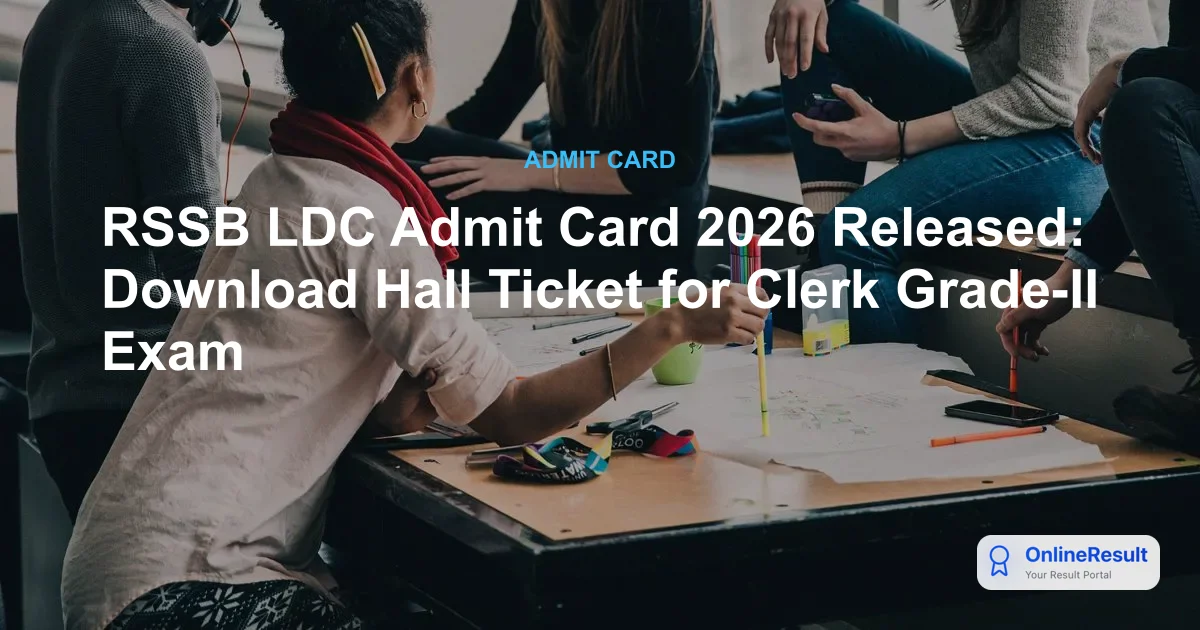 RSSB LDC Admit Card 2026 Released: Download Hall Ticket & Exam Schedule