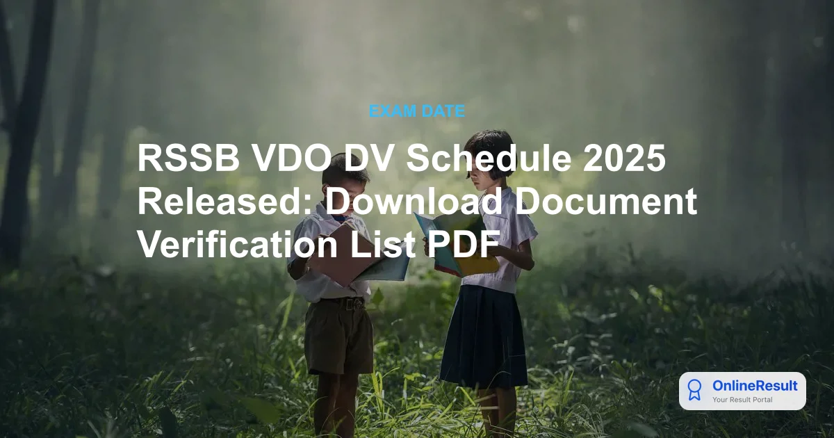 RSSB VDO Document Verification Schedule 2026: Shortlisted Candidates & Checklist
