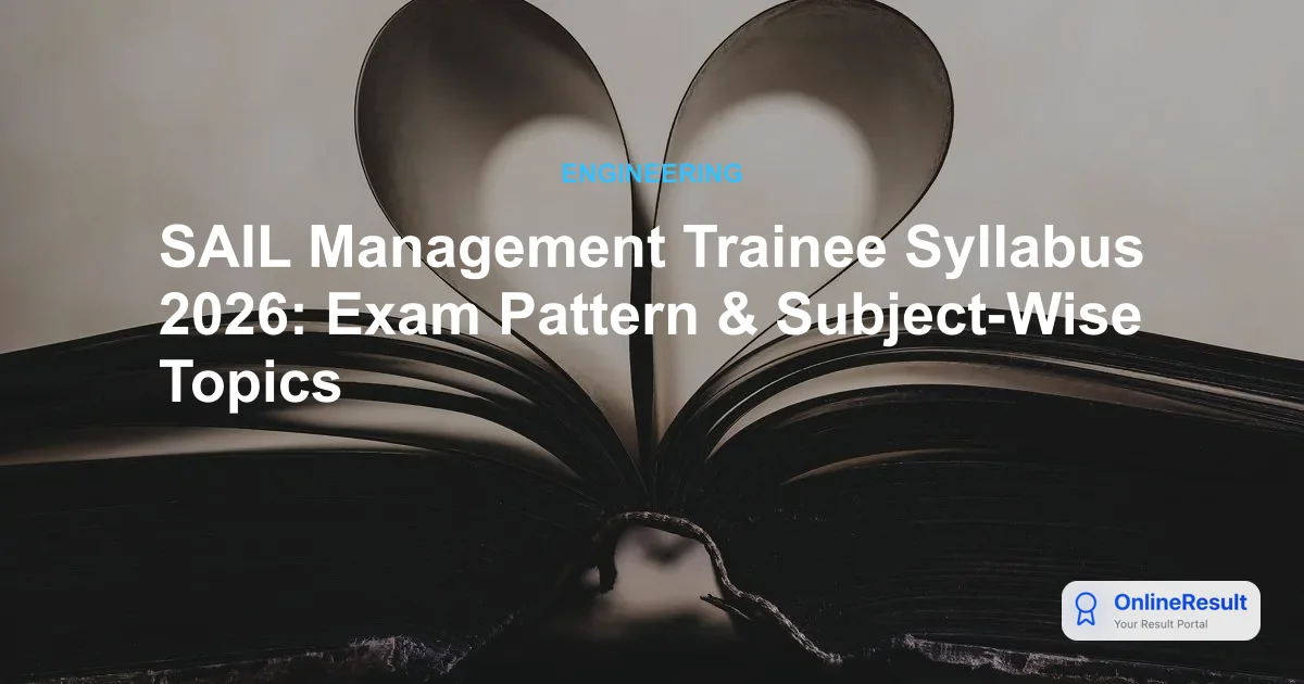 SAIL Management Trainee Syllabus & Exam Pattern 2026: Complete Guide