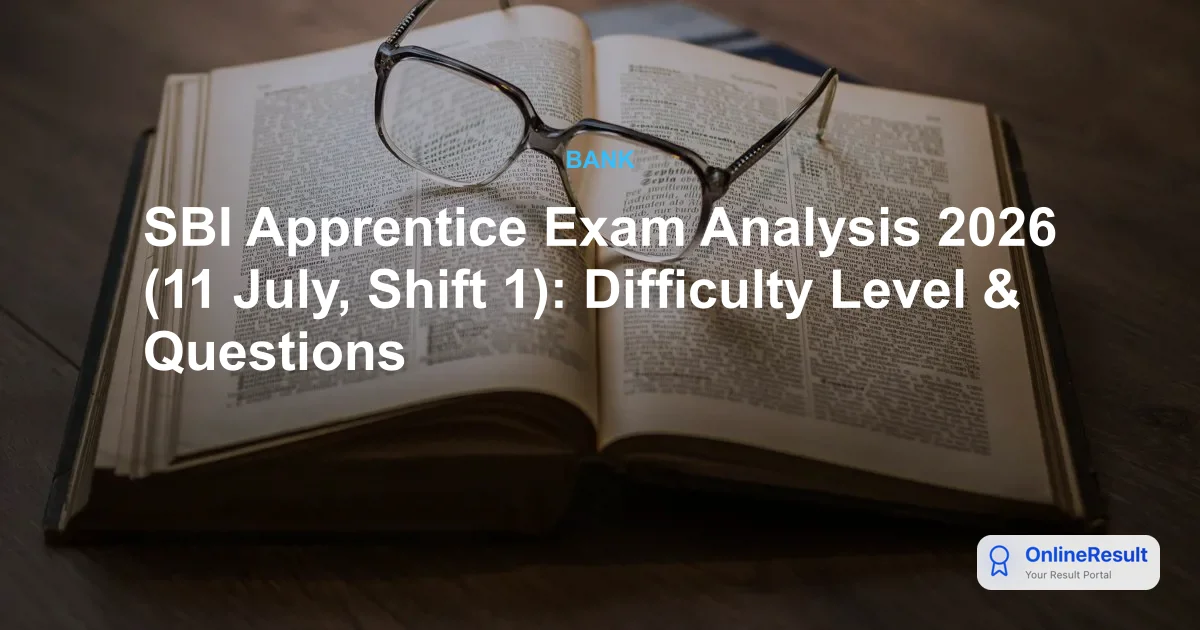 SBI Apprentice Exam Analysis 2026: 11th July 1st Shift Review