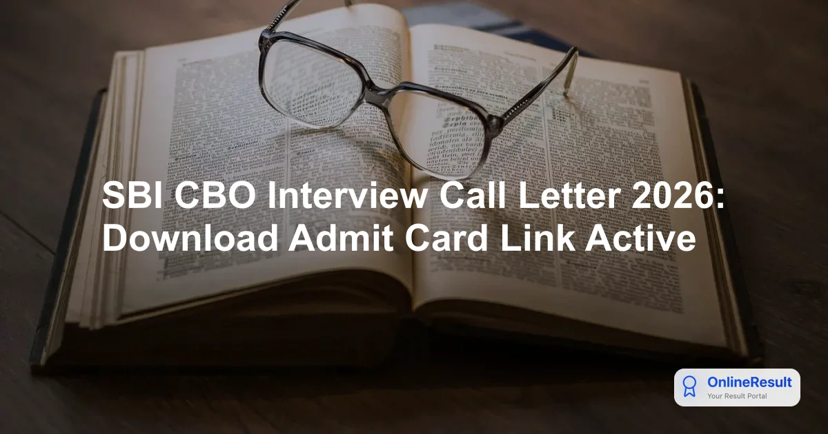 SBI CBO Interview Call Letter 2026 Out: Download Link & Dates