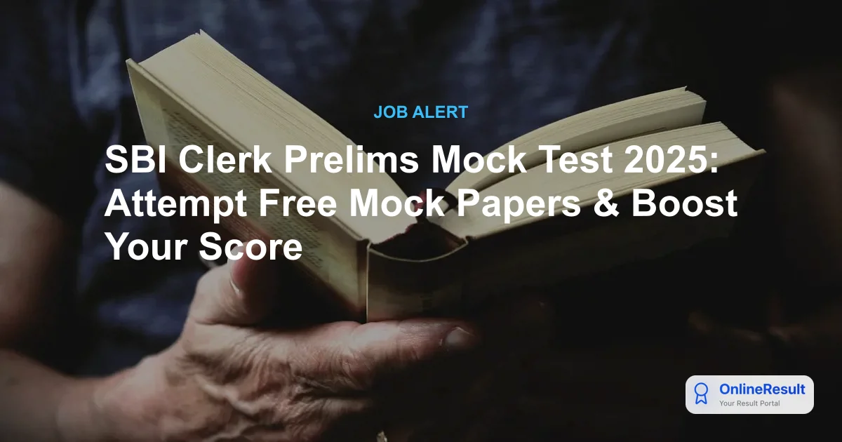 SBI Clerk Prelims 2025: Exam Dates, Pattern, and Preparation Strategy