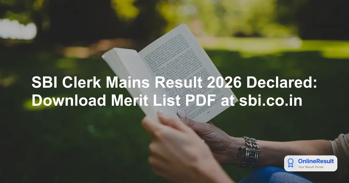 SBI Clerk Mains Exam Result 2026 Declared: Check Junior Associate Selection List & Download PDF