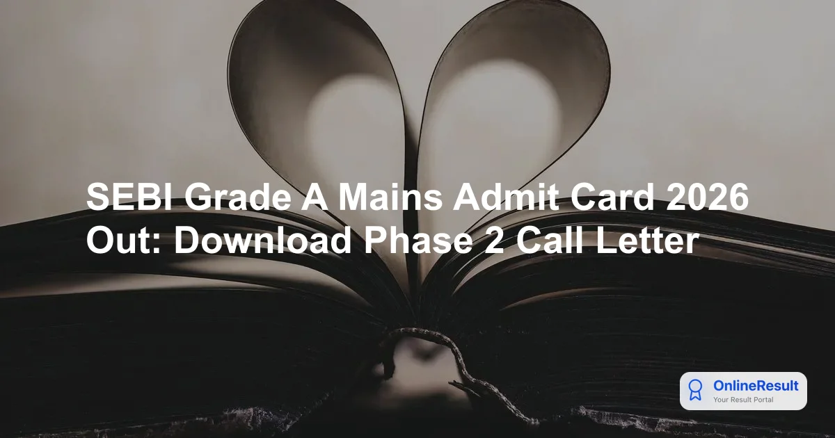 SEBI Grade A Mains Admit Card 2026 Out - Download Phase 2 Hall Ticket