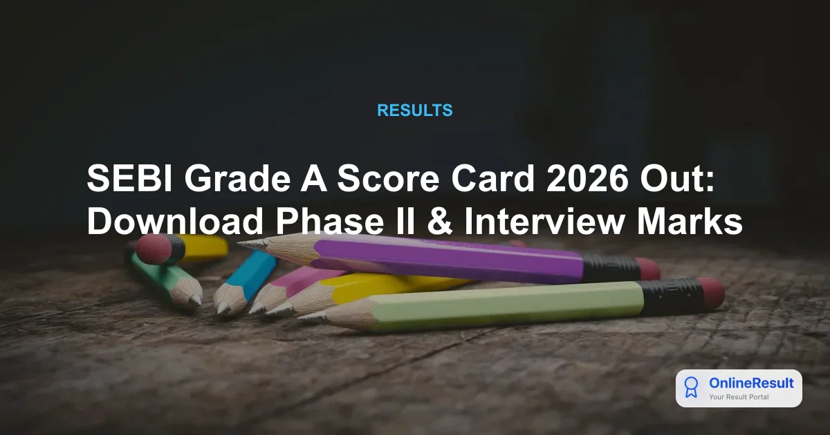 SEBI Grade A Score Card 2026 Released: Check Phase II & Interview Marks