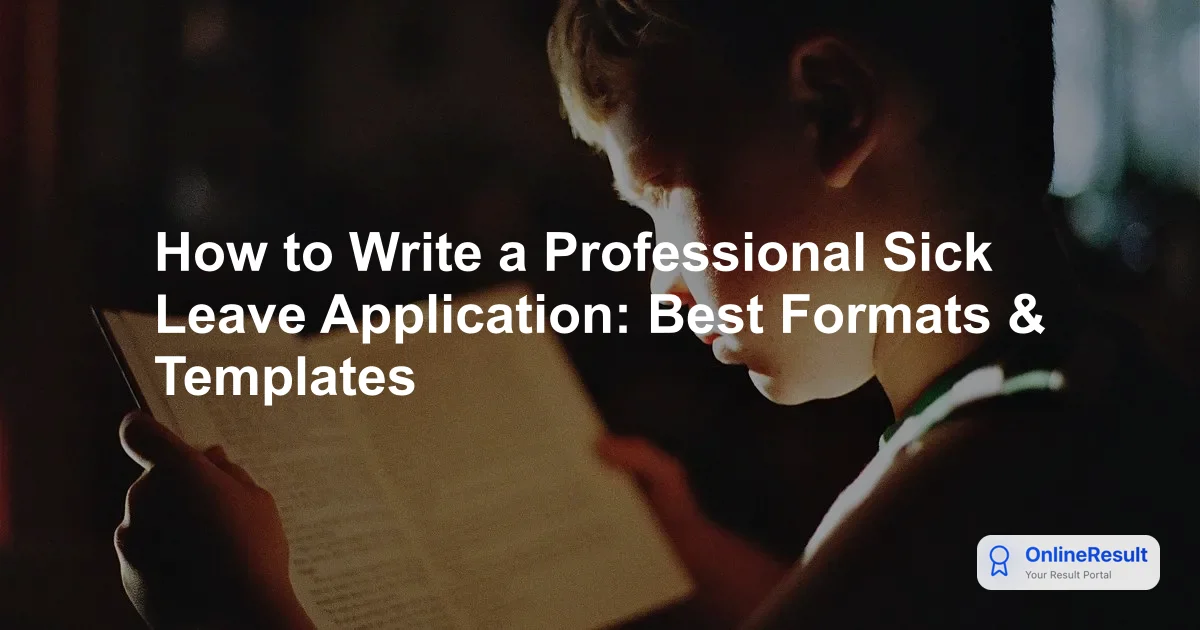 Professional Sick Leave Application Templates: A Comprehensive Guide