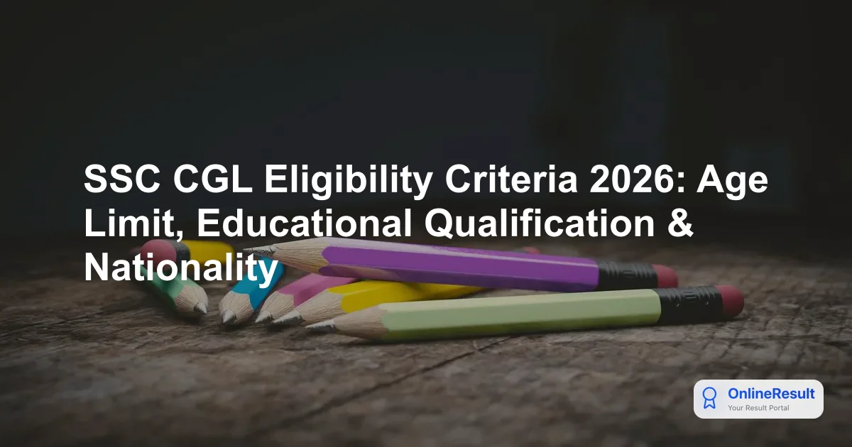 SSC CGL 2026 Eligibility Criteria: Age Limit, Qualifications & Standards