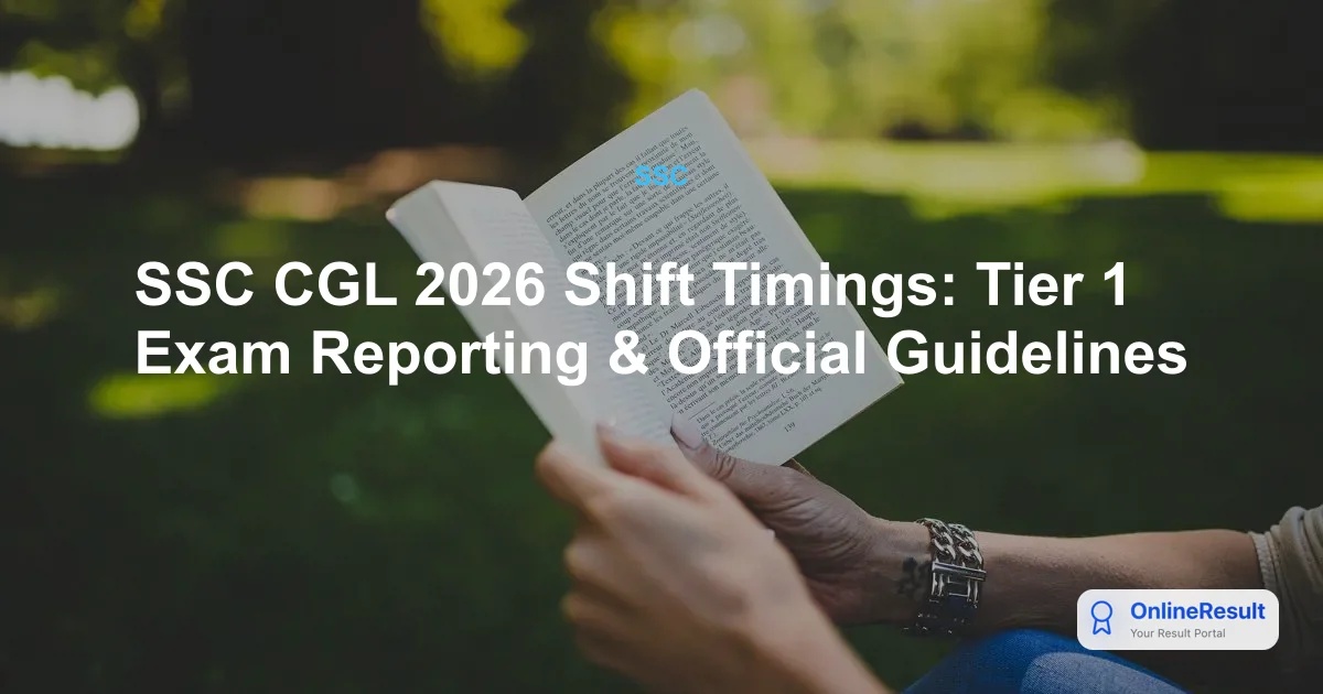 SSC CGL 2026 Tier 1 Exam: Shift Timings, Reporting Guidelines & Rules