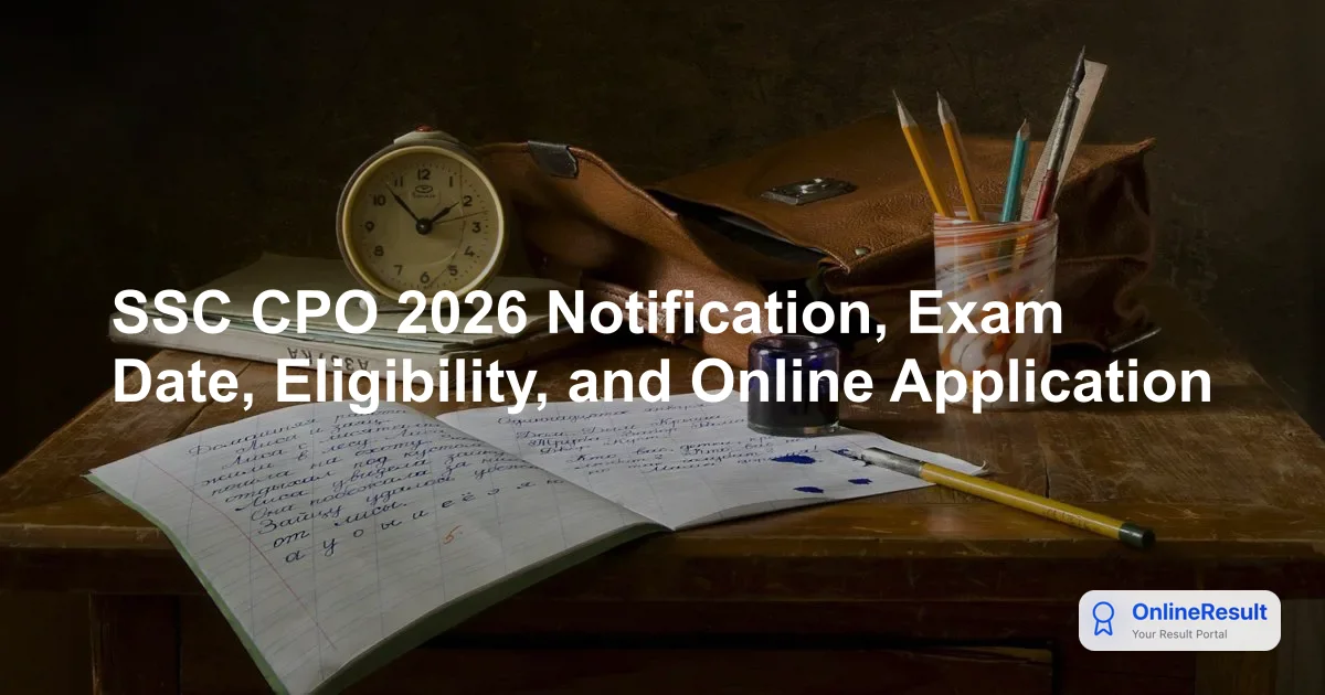SSC CPO 2026 Exam Overview: Notification, Dates, Eligibility & Syllabus