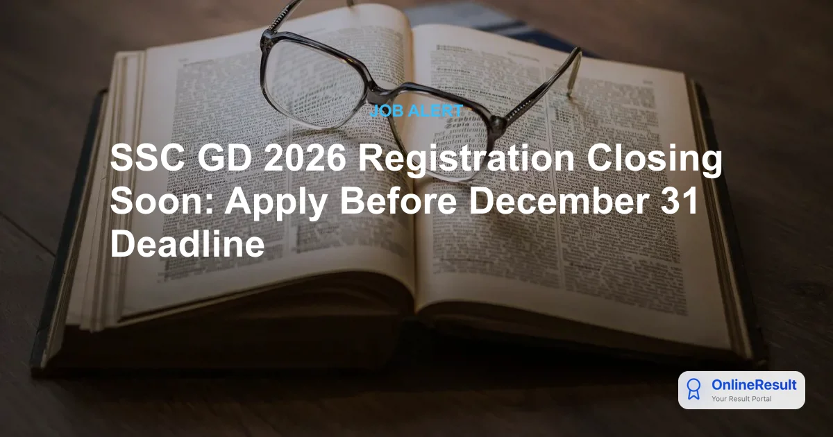 SSC GD Constable 2026 Recruitment: Apply for 25,487 Vacancies Now