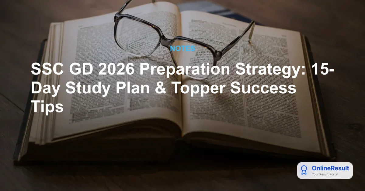 SSC GD 2026 Preparation Guide: Exam Pattern, Study Plan, and Expert Tips