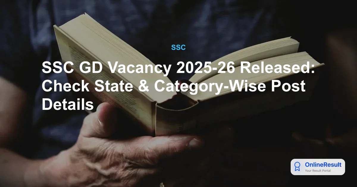 SSC GD Vacancy 2025-26 Out: 25,487 Posts, Force-Wise & Category-Wise Breakdown