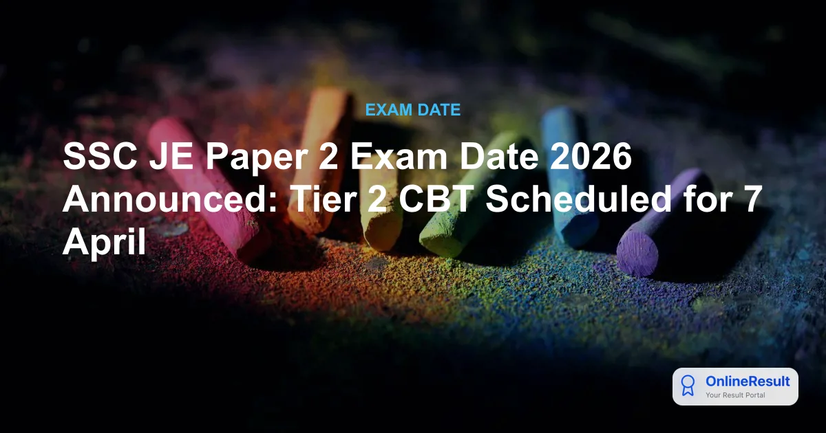 SSC JE 2025 Paper-II Exam Date Confirmed for April 2026: Check Schedule