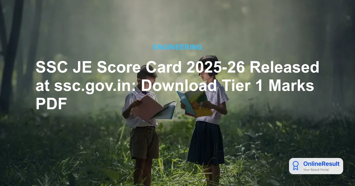 SSC JE Tier 2 Score Card 2026: Check Marks, Vacancies & Details