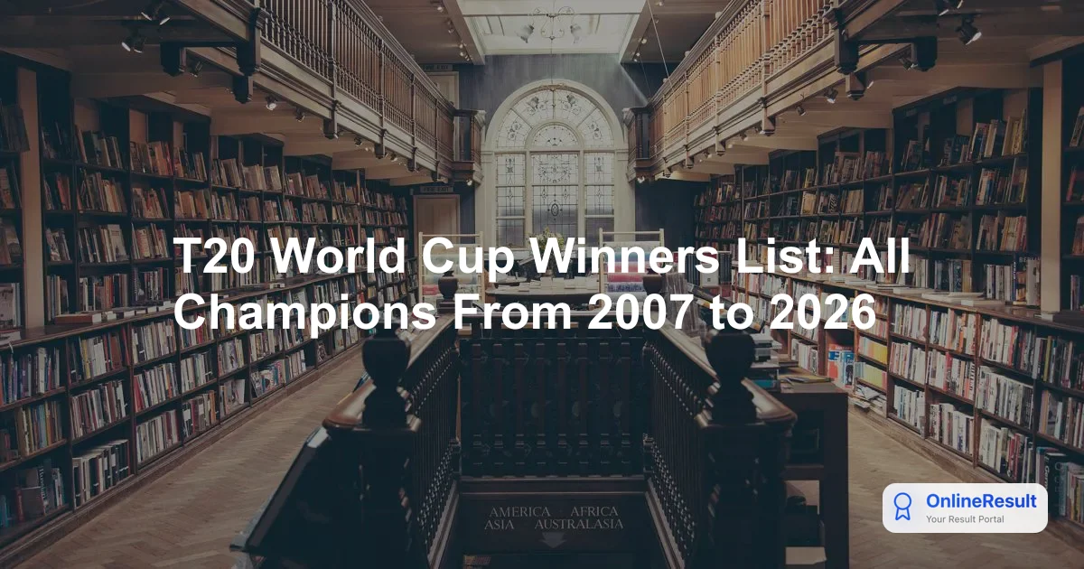 ICC Men's T20 World Cup History: Winners List and Statistical Records (2007-2026)