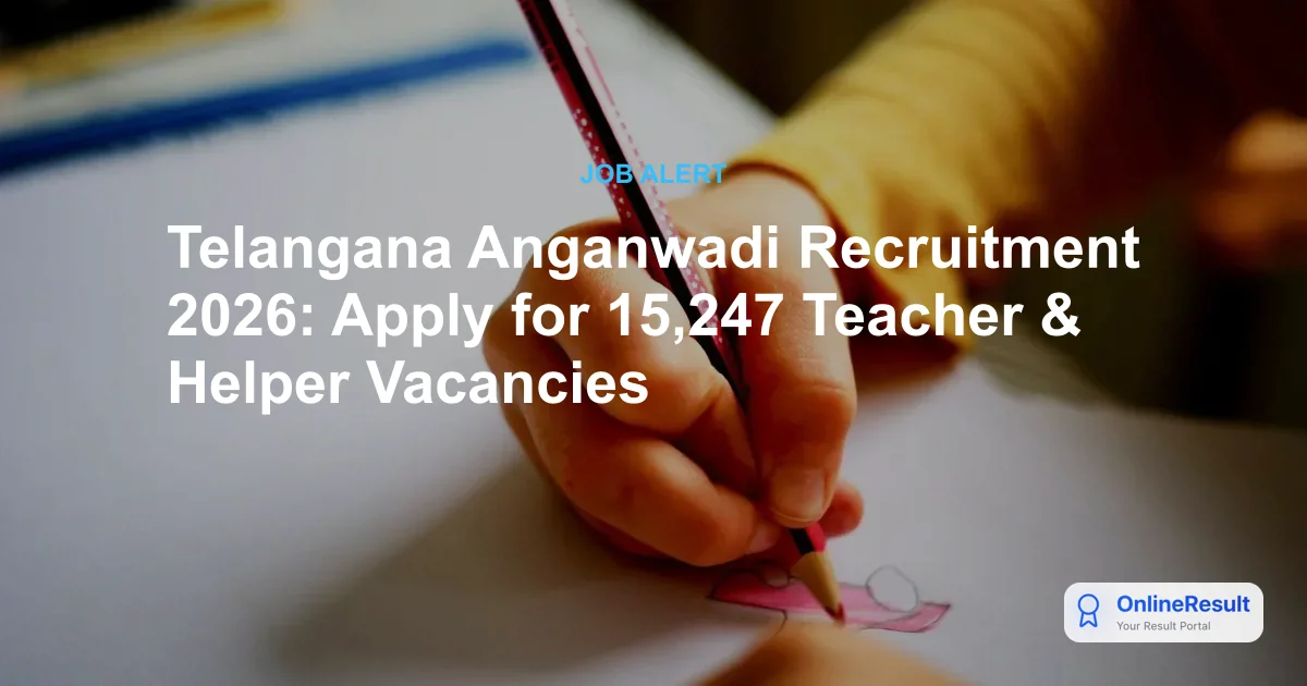 Telangana Anganwadi Recruitment 2026: Apply for 15,247 Vacancies