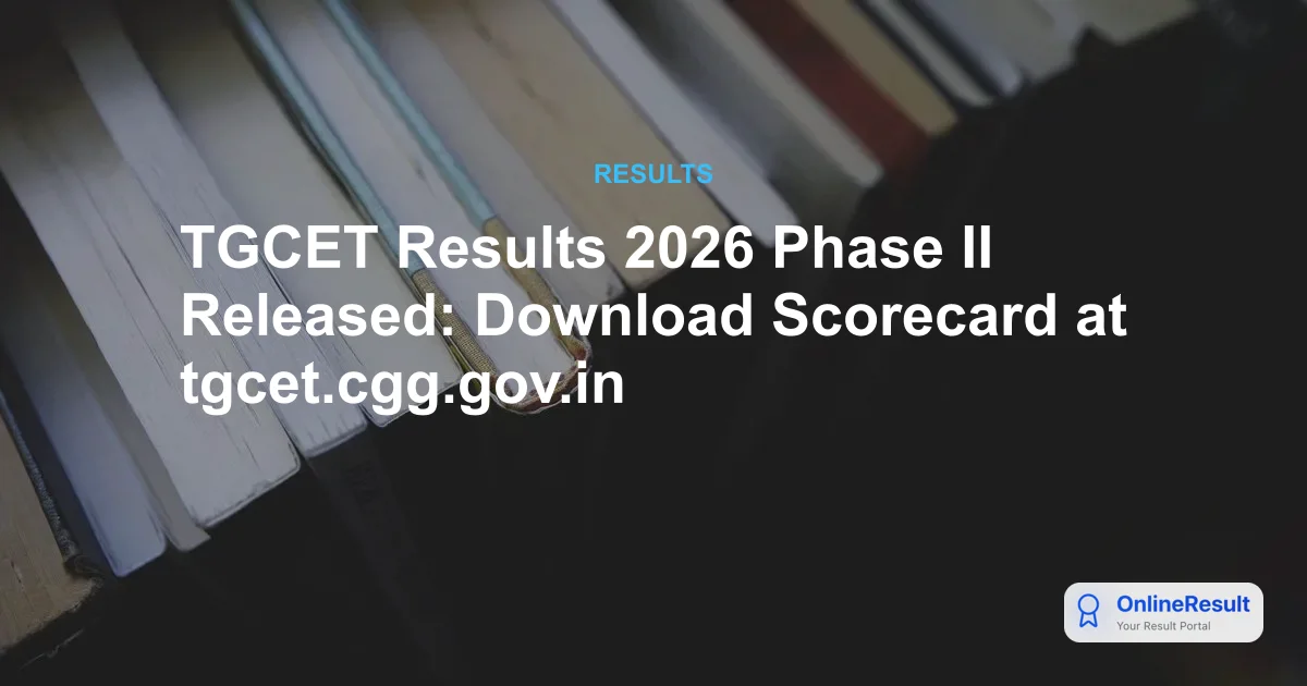 TGCET 2026 Phase II Results Released: Check Your 5th Grade & Backlog Admission Status