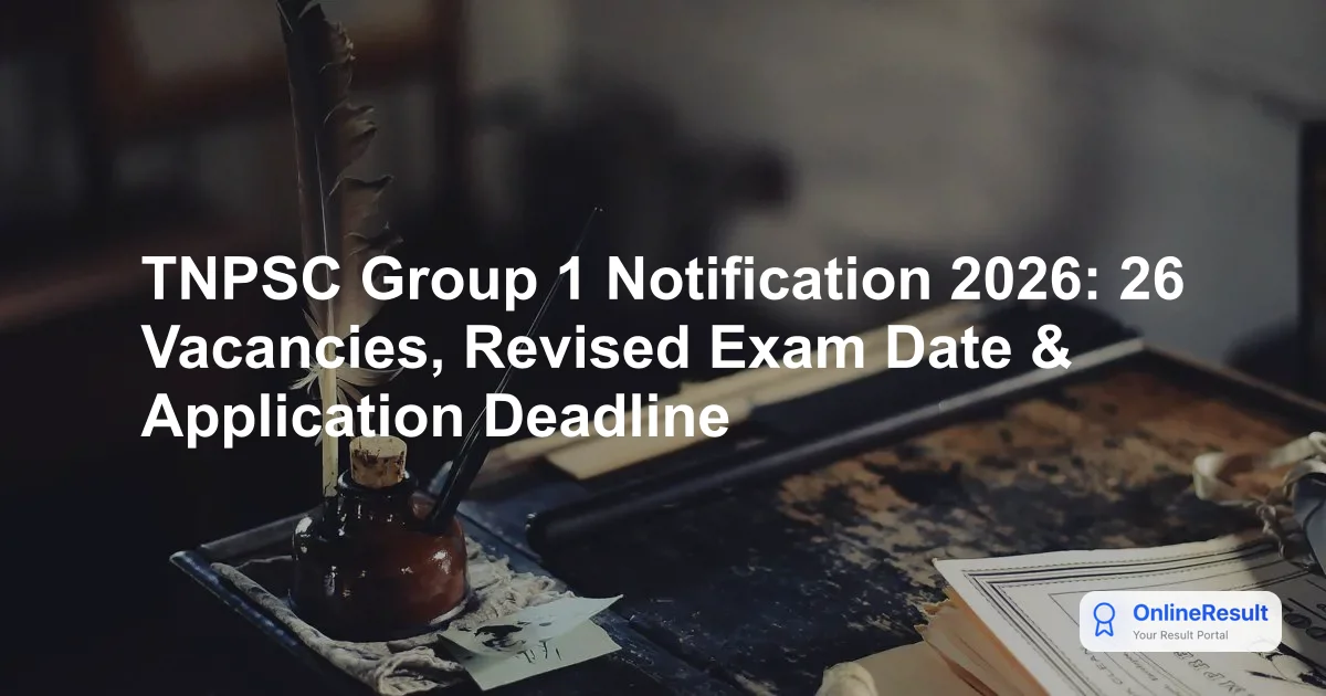 TNPSC Group 1 Notification 2026: Revised Vacancies & Exam Date