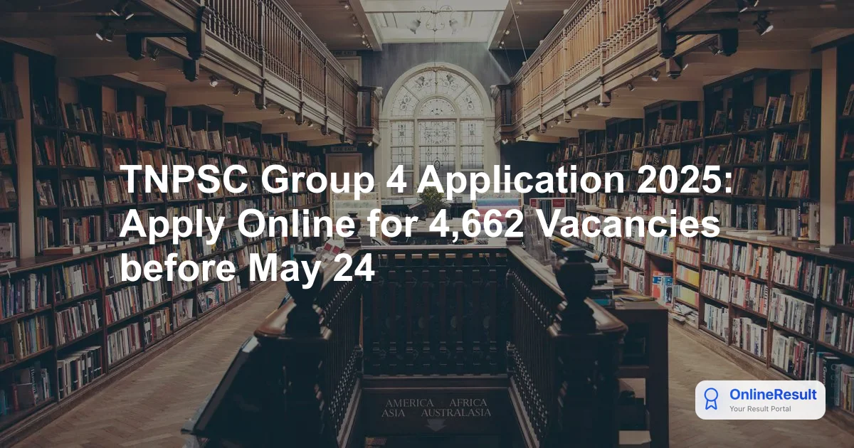 TNPSC Group 4 Recruitment 2025: 4,662 Vacancies, Apply Online Guide