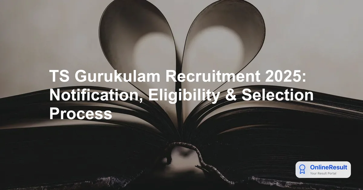 TS Gurukulam Recruitment 2025: Official Notification, Eligibility, and Selection Process