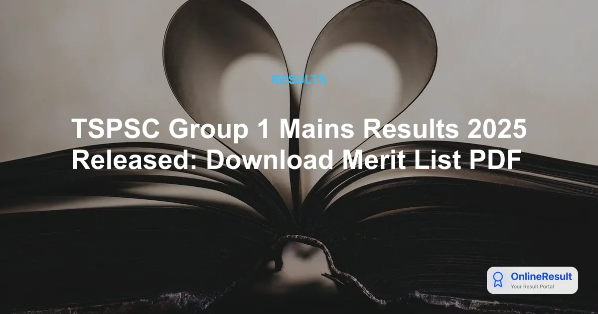 TSPSC Group 1 Mains Results 2025 Out: Download Merit List PDF