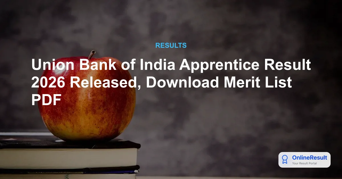 Union Bank of India Apprentice Result 2026 Out - Check Written Exam Results & Direct PDF Link