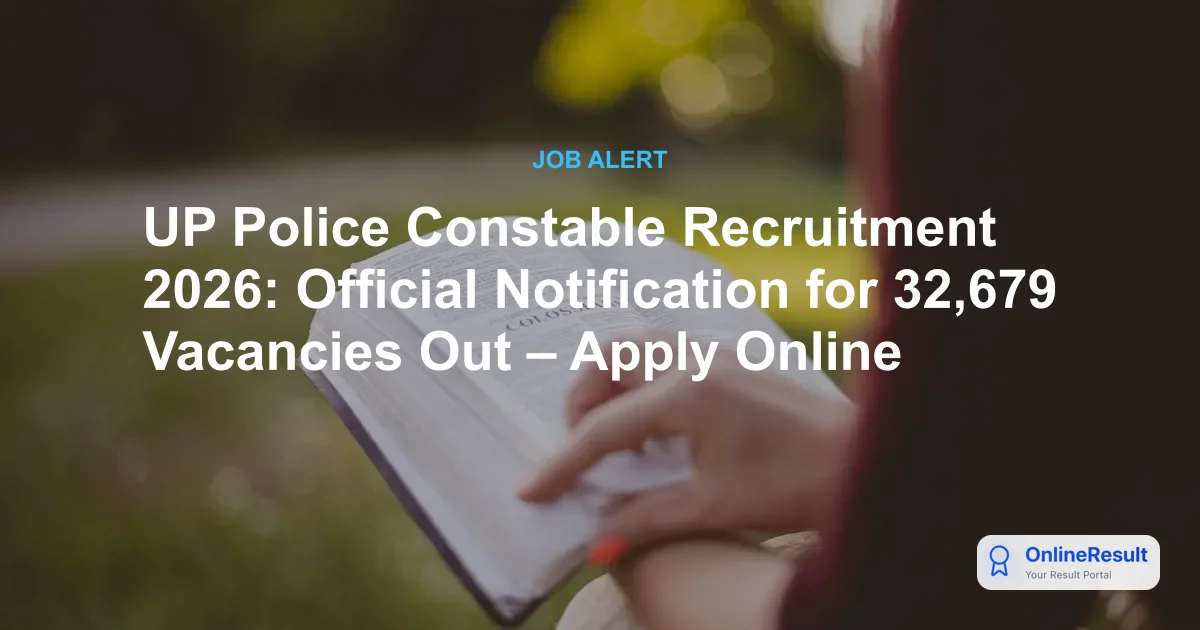 UP Police Constable Recruitment 2026: 32,679 Vacancies Announced - Apply Now!