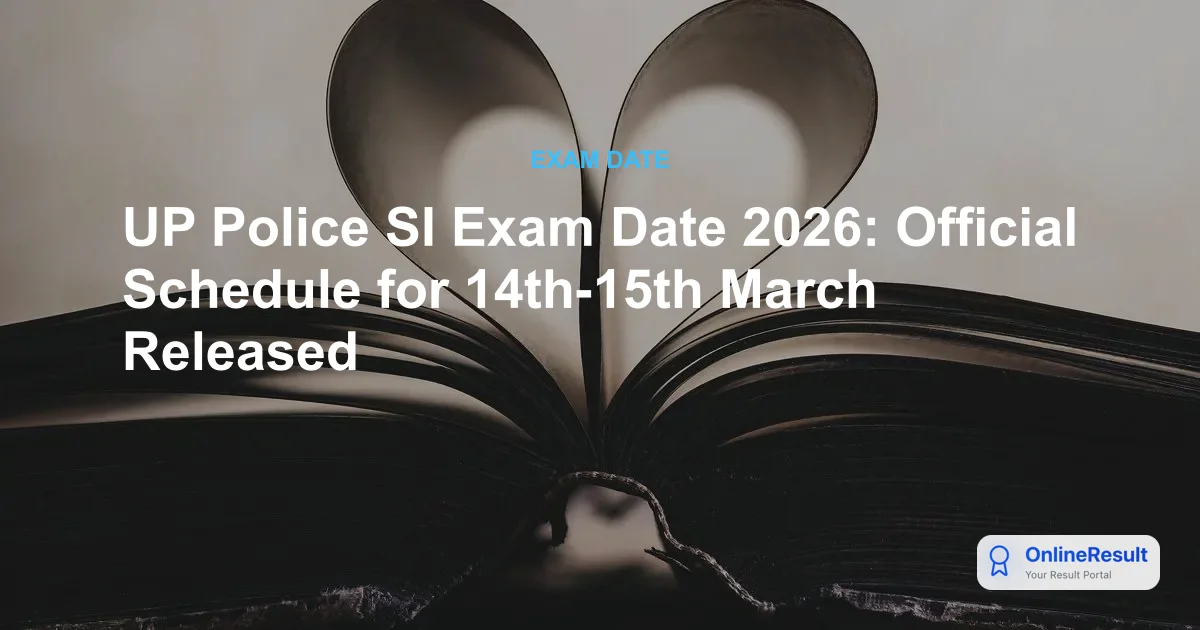 UP Police SI Exam Date 2026 Announced: Check Schedule, Vacancies & Admit Card