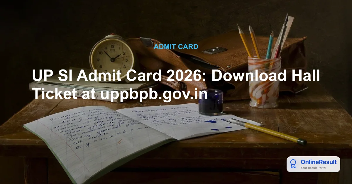 UP Police SI Admit Card 2026 Out - Download Hall Ticket @ uppbpb.gov.in