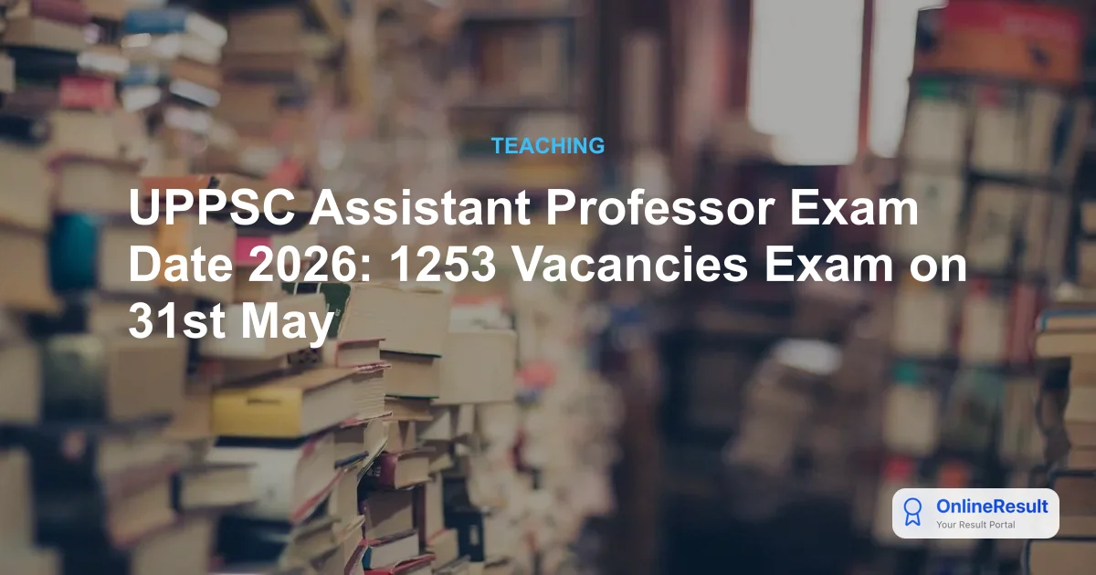 UPPSC Assistant Professor Recruitment 2025-2026: Vacancies, Dates & Exam
