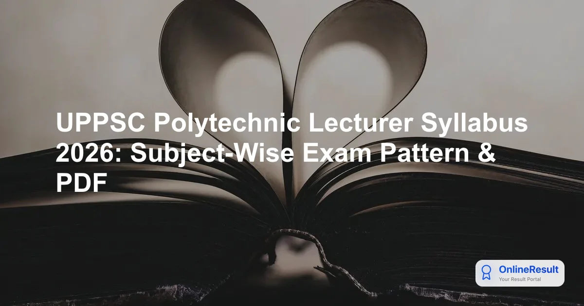 UPPSC Polytechnic Lecturer Syllabus & Exam Pattern 2026: Complete Guide