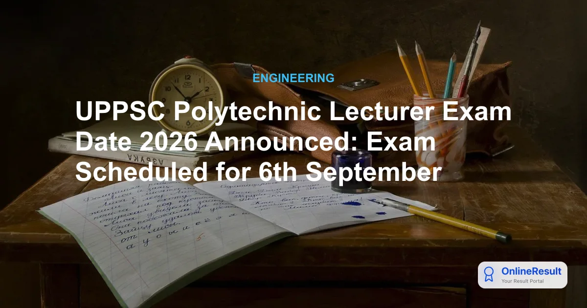 UPPSC Polytechnic Lecturer Recruitment 2026: Official Exam Date & Vacancy Details