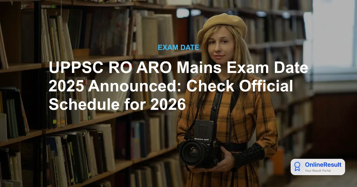 UPPSC RO ARO Mains Exam Date 2025-2026 Announced: Check Schedule, Pattern & Admit Card Details